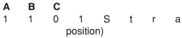 A B C 1 1 0 1 S t r a position)