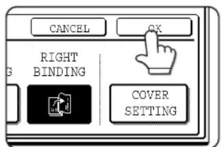 CANCEL OK RIGHT BINDING COVER SETTING