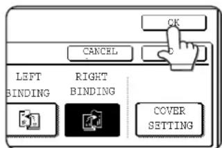 OK CANCEL LEFT BINDING RIGHT BINDING COVER SETTING