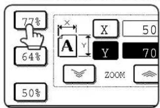 77% 64% 50% A X 50 Y 70 ZOOM