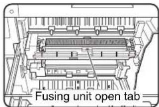 Fusing unit open tab