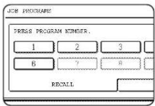 JOB PROGRAMS PRESS PROGRAM NUMBER. 1 2 3 6 7 8 RECALL