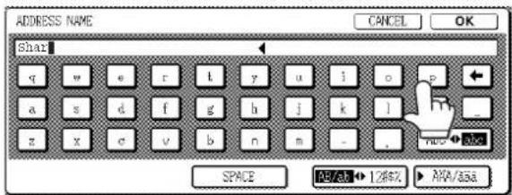 ADDRESS NAME Shar q w e r t y u i o p a s d f g h j k l z x c v b n m - - SPACE REACH 128% AKA/ASA