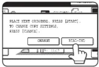 PLACE NEXT ORIGINAL. PRESS [START]. TO CHANGE COPY SETTINGS. PRESS [CHANGE]. CHANGE READ-END