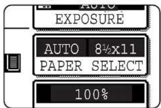 AUTO EXPOSURE AUTO 8½x11 PAPER SELECT 100%