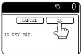 CANCEL OK 10-KEY PAD.