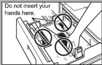 Do not insert your hands here.
