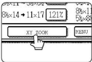 8½×14 → 11×17 121% 8½×11 5½×8½ XY ZOOM MENU
