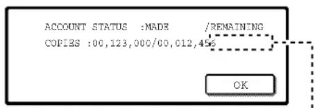 ACCOUNT STATUS :MADE /REMAINING COPIES :00,123,000/00,012,456 OK