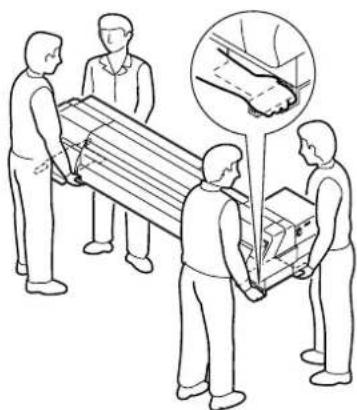 Mimaki Tx2-1600 - Holding both ends of the main unit with four persons. - 1