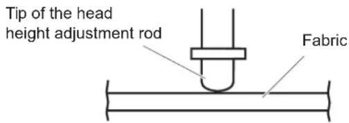 Tip of the head height adjustment rod Fabric