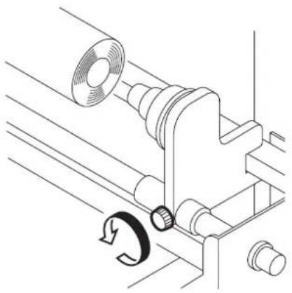 Mimaki Tx2-1600 - Loosen the screw of the right-hand roll holder. - 1