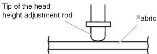 Tip of the head height adjustment rod Fabric