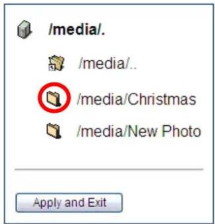 /media/. /media/.. /media/Christmas /media/New Photo Apply and Exit