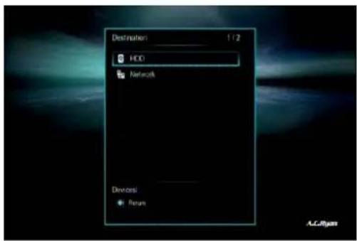 Destination: 1 / 2 HDD Network Devices Port A.C.Rigan