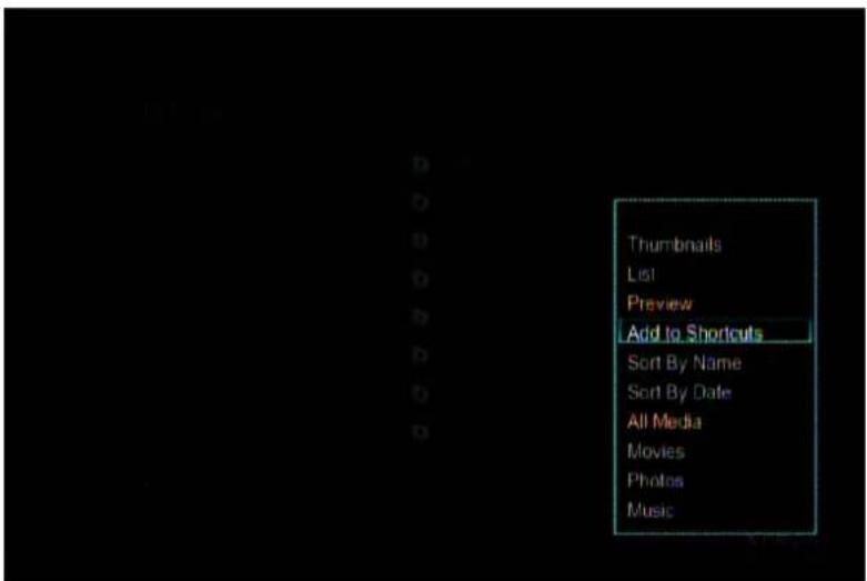 Thumbnails List Preview Add to Shortcuts Sort By Name Sort By Date All Media Movies Photos Music
