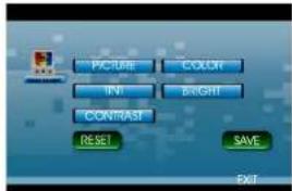 PICTURE COLOR INT BRIGHT CONTRAST RESET SAVE EXIT