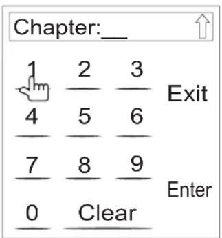 Chapter: _ 1 2 3 4 5 6 7 8 9 0 Clear Exit Enter