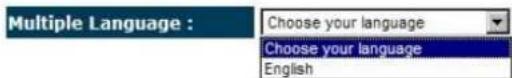 Multiple Language : Choose your language Choose your language English
