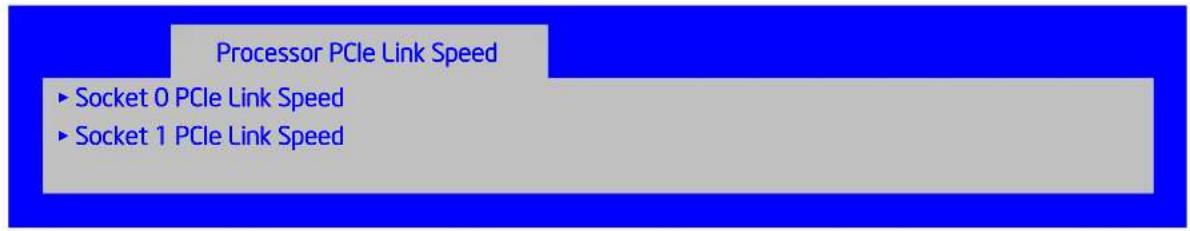 Processor PCIe Link Speed ► Socket 0 PCIe Link Speed ► Socket 1 PCIe Link Speed