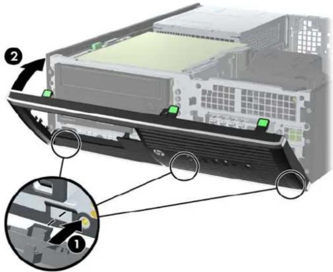Diagram of a server rack with labeled components and an inset magnified view showing internal structure.