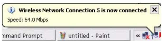 Wireless Network Connection 5 is now connected Speed: 54.0 Mbps Command Prompt untitled - Paint << ?>