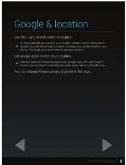 Google & location Use Wi-Fi and mobile network location ✓ Let apps estimate your location with Google's location services. Anonymous ✓ Include data will be collected and sent to Google, and may be stored on your user. This could occur even when we apps are running. Let Google apps access your location ✓ Get more relevant information when using Google apps, GPS and Google's location service may be answered, when when you're not using Google apps You can change these options anytime in Settings.