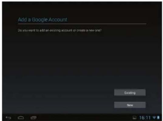 Add a Google Account Do you want to add an existing account or create a new one? Existing New