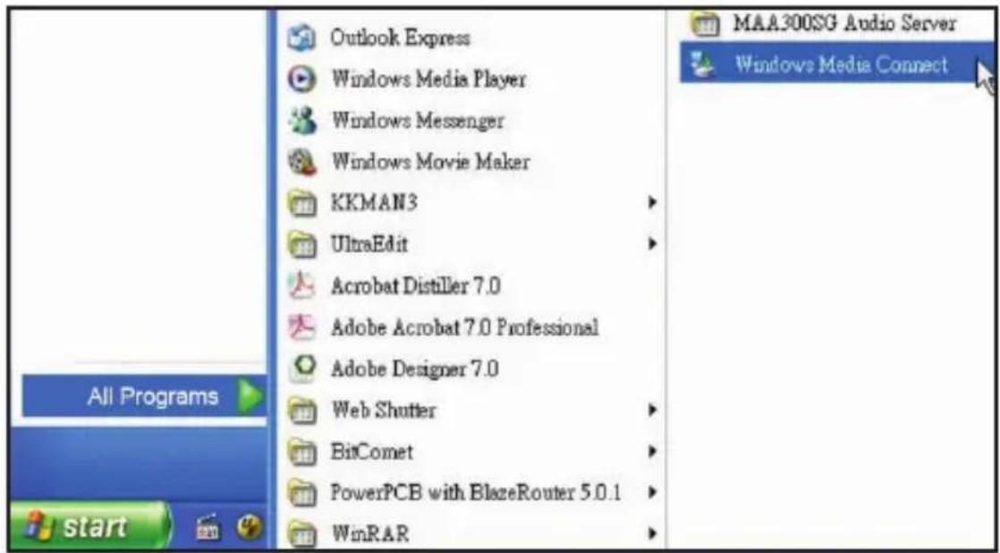 Outlook Express Windows Media Player Windows Messenger Windows Movie Maker KKMAN3 UltraEdit Acrobat Distiller 7.0 Adobe Acrobat 7.0 Professional Adobe Designer 7.0 Web Shutter BitComet PowerPCB with BlazeRouter 5.0.1 WinRAR All Programs start MAA300SG Audio Server Windows Media Connect