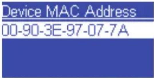 Device MAC Address 00-90-3E-97-07-7A