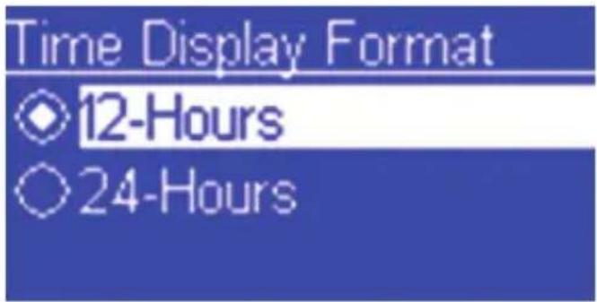 Time Display Format ◇ 12-Hours ◇ 24-Hours
