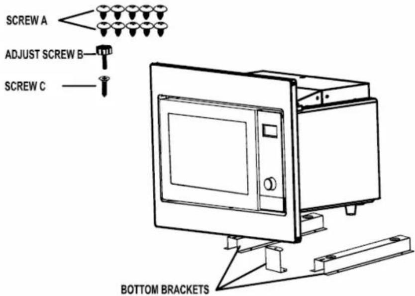 SCREW A ADJUST SCREW B SCREW C BOTTOM BRACKETS