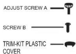 ADJUST SCREW A SCREW B TRIM-KIT PLASTIC COVER