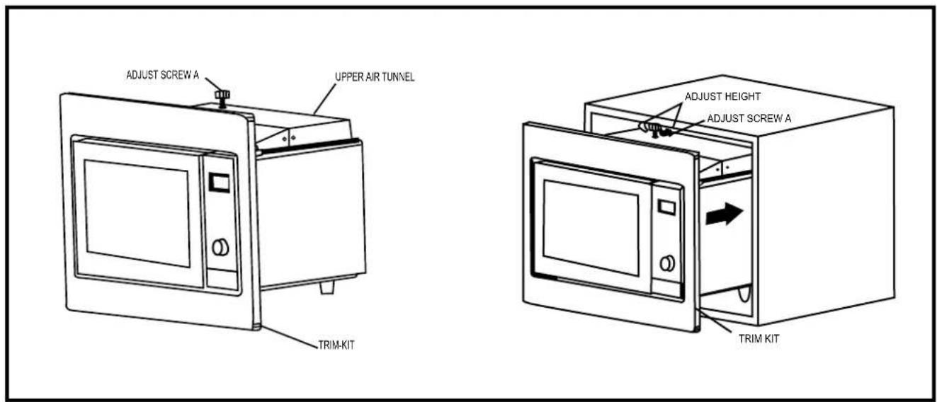 ADJUST SCREW A UPPER AIR TUNNEL TRIM-KIT ADJUST HEIGHT ADJUST SCREW A TRIM KIT