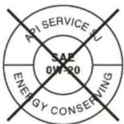 API SERVICE SAE 0W-20 ENERGY CONSERVING
