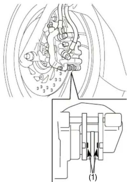 Technical diagram showing mechanical assembly with labeled component (1) and cross-sectional view