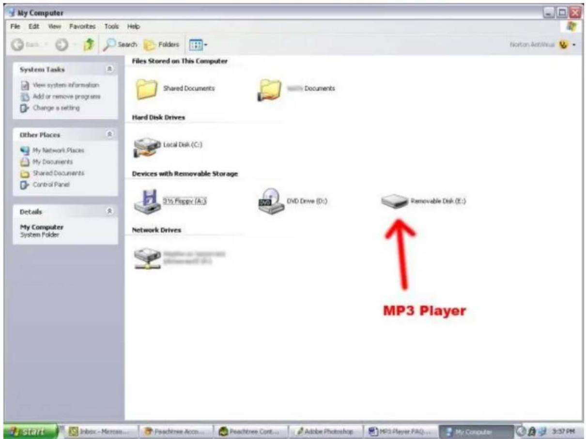 My Computer File Edit View Favorites Tools Help System Tasks View system information Add or remove programs Change a setting Other Places My Network Places My Documents Shared Documents Control Panel Details My Computer System Folder Files Stored on This Computer Shared Documents Documents Hard Disk Drives Local Disk (C:) Devices with Removable Storage 3½ Freppy (A:) DVD Drive (D:) Removable Disk (E:) Network Drives MP3 Player start Inbox - Microsoft... Peachtree Acc... Peachtree Cont... Adobe Photoshop MP3 Player FAQ... My Computer 3:57 PM