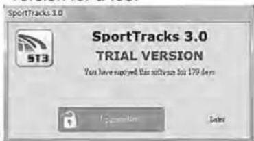 SportTracks 3.0 ST3 SportTracks 3.0 TRIAL VERSION You have enjoyed this software for 179 days Location Later
