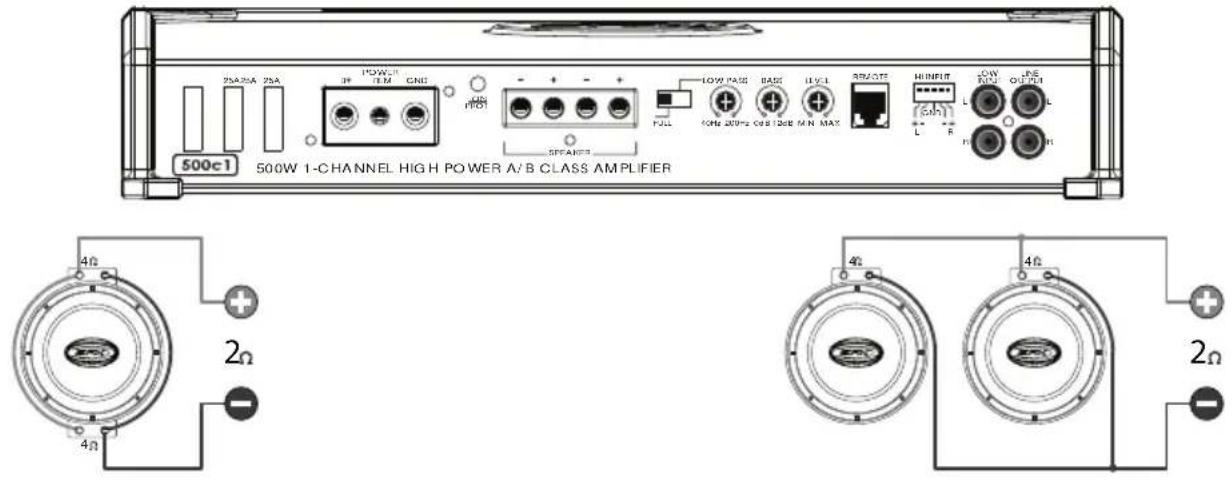Scosche EFX Mono Amplifier - 1-CHANNEL (MONO) CONFIGURATIONS - 1