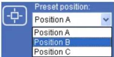 Preset position: Position A Position A Position B Position C