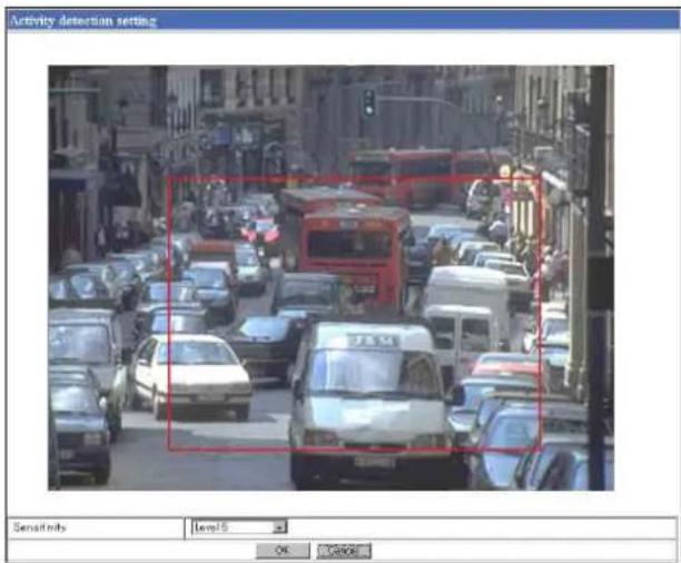 Activity detection setting Sensitivity Level15 OK Cancel