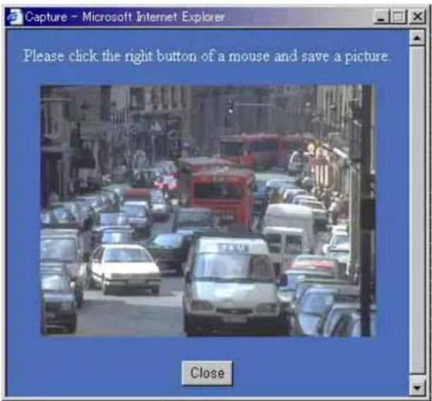 Capture - Microsoft Internet Explorer Please click the right button of a mouse and save a picture. Close