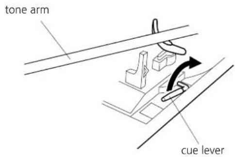 tone arm cue lever