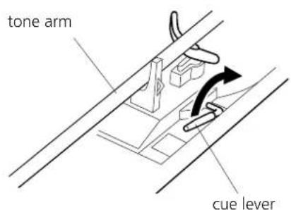 tone arm cue lever
