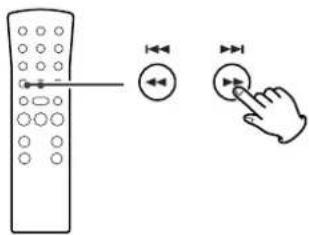 Diagram showing a remote control with bidirectional arrows and a hand pointing to a button, illustrating navigation or function call.