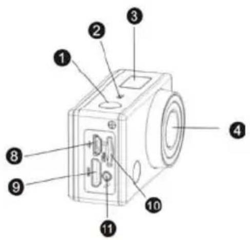 Labeled diagram of a camera module with numbered parts for identification
