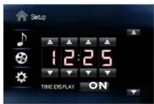 Setup 12:25 TIME DISPLAY ON