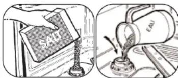 Illustration showing a hand pouring liquid into a bottle labeled 'EAL' from a glass, with another hand holding a notebook labeled 'SAL'.