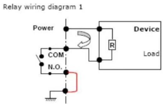 Relay wiring diagram 1 Power COM N.O. Device Load