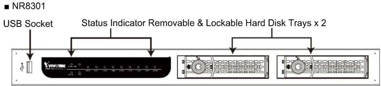 NR8301 USB Socket Status Indicator Removable & Lockable Hard Disk Trays x 2